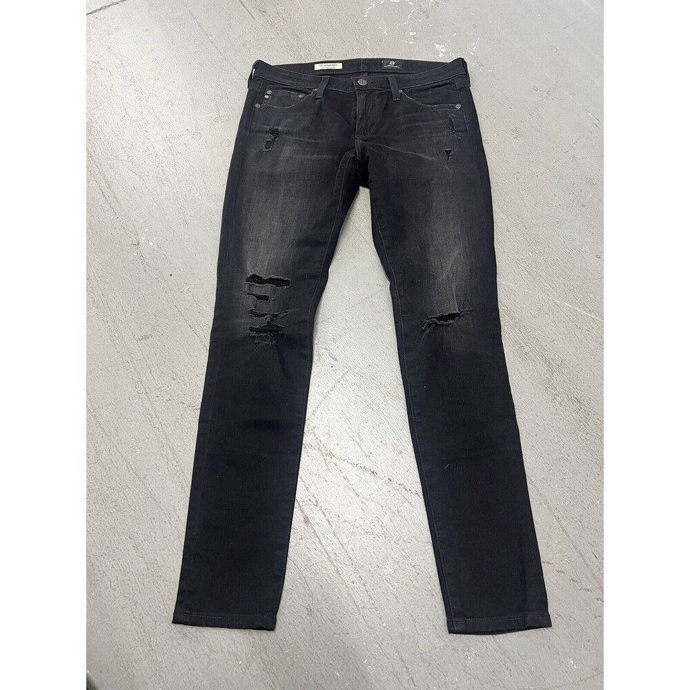 AG Adriano Goldschmied The Legging‎ Ankle Super Skinny Sz 28R Black Jean Womens